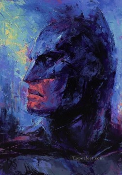 150の主題の芸術作品 Painting - バットマン スーパーマン テクスチャ アメリカのヒーロー